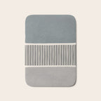 Gray Beige Black Lines Minimalist Bath Mat Gallery Image 1