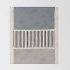 Gray Beige Black Lines Minimalist Throw Blanket Gallery Image 2