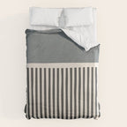 Gray Beige Black Lines Minimalist Duvet Cover Gallery Image 6