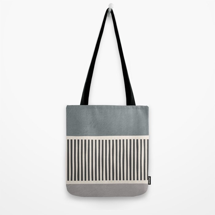 Gray Beige Black Lines Minimalist Tote Bag Gallery Image 2