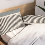 Gray Beige Black Lines Minimalist Pillow Sham Gallery Image 2