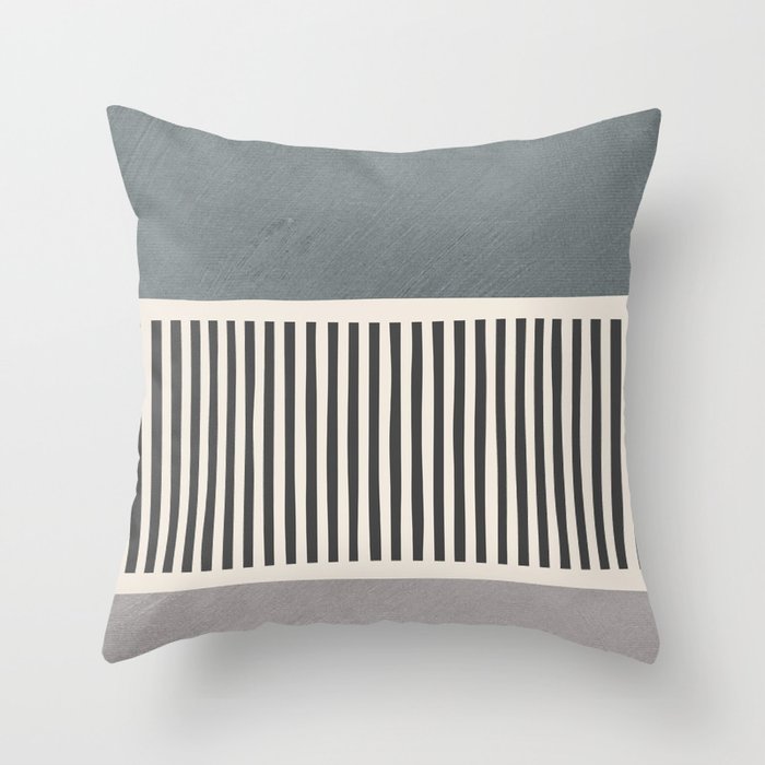 Gray Beige Black Lines Minimalist Throw Pillow Gallery Image 6