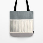 Gray Beige Black Lines Minimalist Tote Bag Gallery Image 1