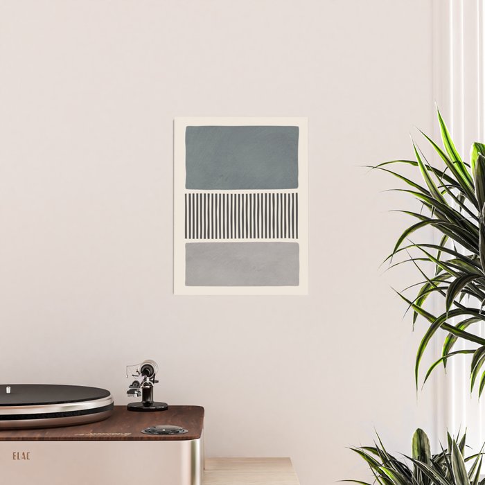 Gray Beige Black Lines Minimalist Poster Gallery Image 2