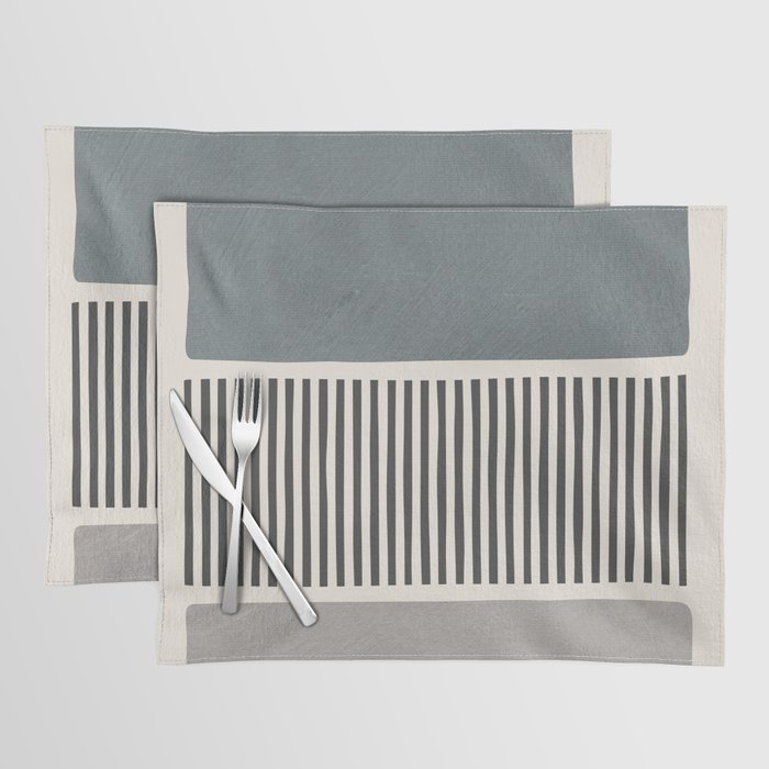Gray Beige Black Lines Minimalist Placemat Gallery Image 1
