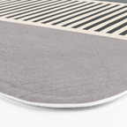 Gray Beige Black Lines Minimalist Bath Mat Gallery Image 3