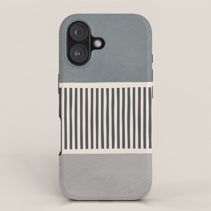 Gray Beige Black Lines Minimalist iPhone Case Gallery Image 1