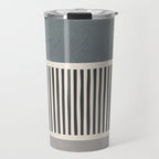 Gray Beige Black Lines Minimalist Travel Mug Gallery Image 1
