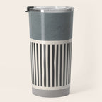 Gray Beige Black Lines Minimalist Travel Mug Gallery Image 3