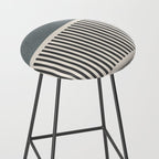 Gray Beige Black Lines Minimalist Stool Gallery Image 2