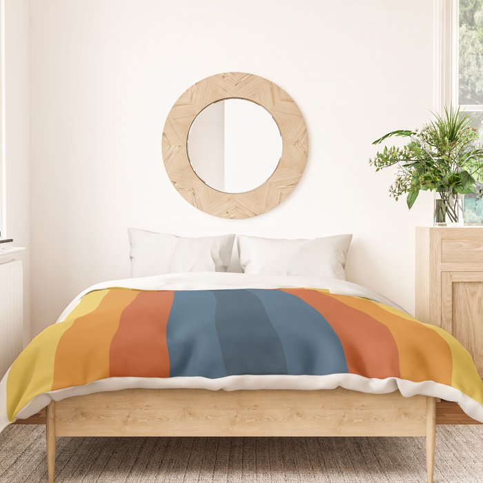 Bright 70's Retro Stripes Duvet Cover Gallery Image 3