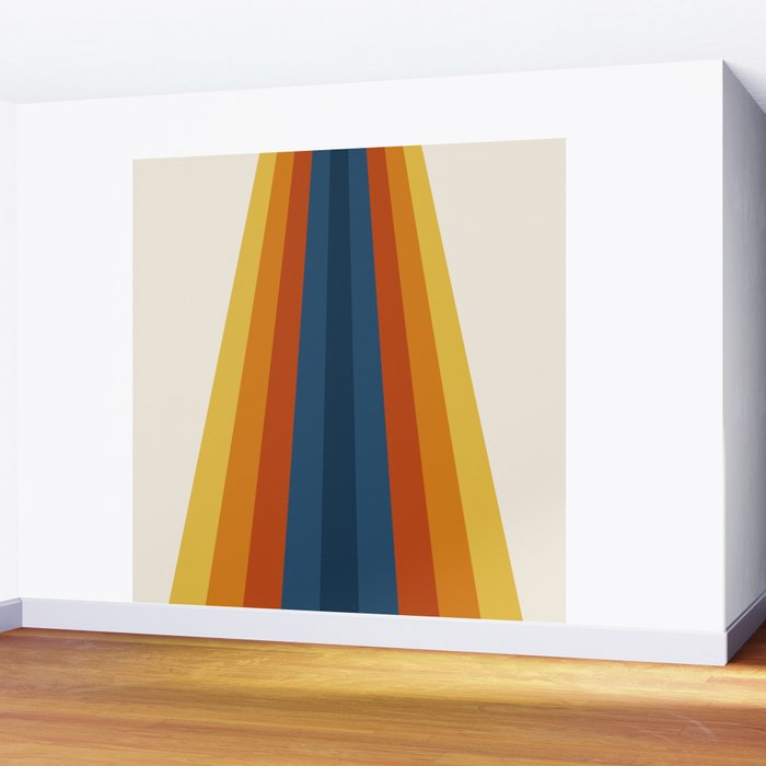 Bright 70's Retro Stripes Wall Mural Gallery Image 2