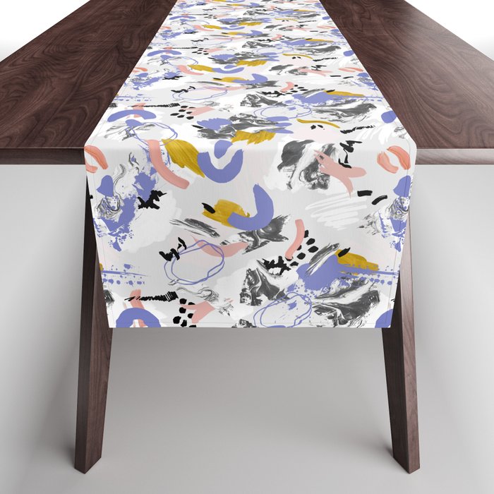 Abstract brush strokes splashes Table Runner Gallery Image 1
