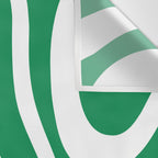 Green and White Retro Modern Liquid Swirl Abstract Pattern Wall Tapestry Gallery Image 3