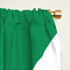 Green and White Retro Modern Liquid Swirl Abstract Pattern Window Curtain Gallery Image 2