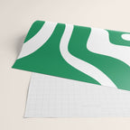 Green and White Retro Modern Liquid Swirl Abstract Pattern Wrapping Paper Gallery Image 2