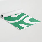 Green and White Retro Modern Liquid Swirl Abstract Pattern Yoga Mat Gallery Image 2