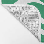 Green and White Retro Modern Liquid Swirl Abstract Pattern Bath Mat Gallery Image 2