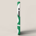 Green and White Retro Modern Liquid Swirl Abstract Pattern iPhone Case Gallery Image 2