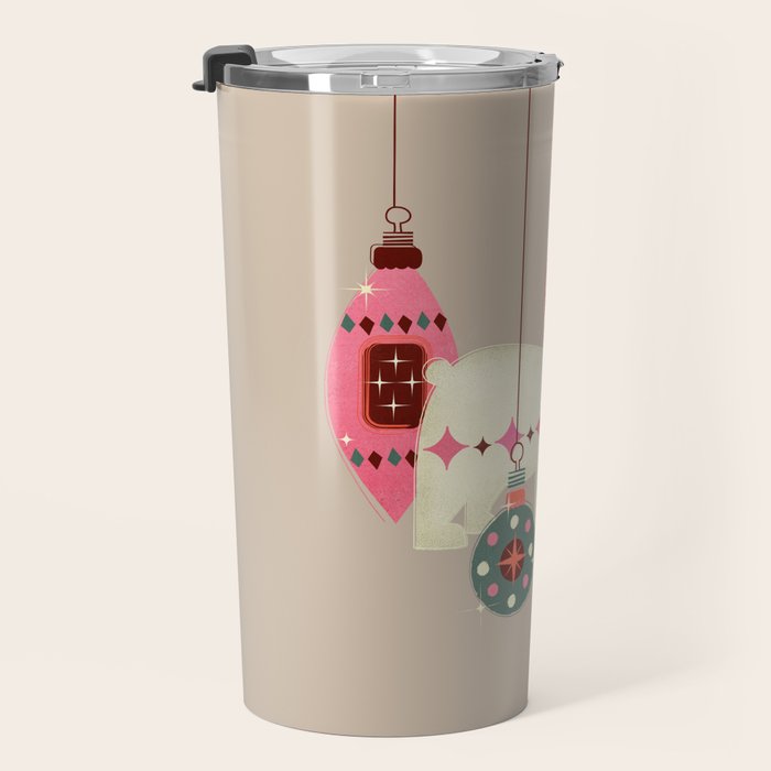 Festive Baubles With A Polar Bear Travel Mug Gallery Image 3