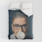 Ruth Bader Ginsburg Blowing White Bubble gum Duvet Cover Gallery Image 6