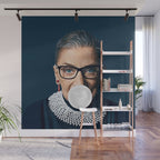 Ruth Bader Ginsburg Blowing White Bubble gum Wall Mural Gallery Image 1