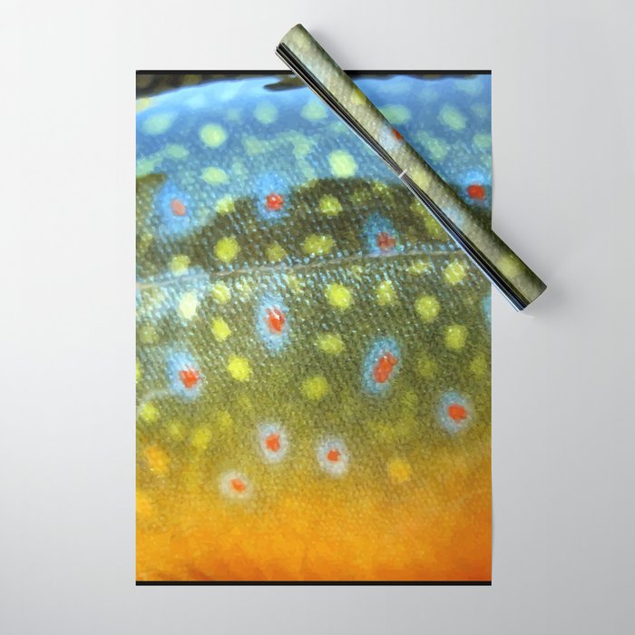 Brook Trout Skin Fly Fishing Wrapping Paper Gallery Image 1