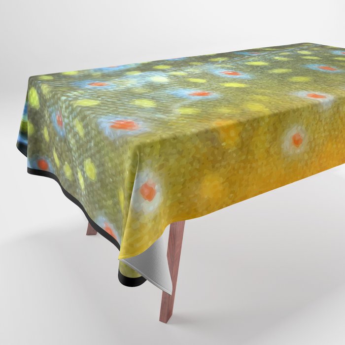 Brook Trout Skin Fly Fishing Tablecloth Gallery Image 1