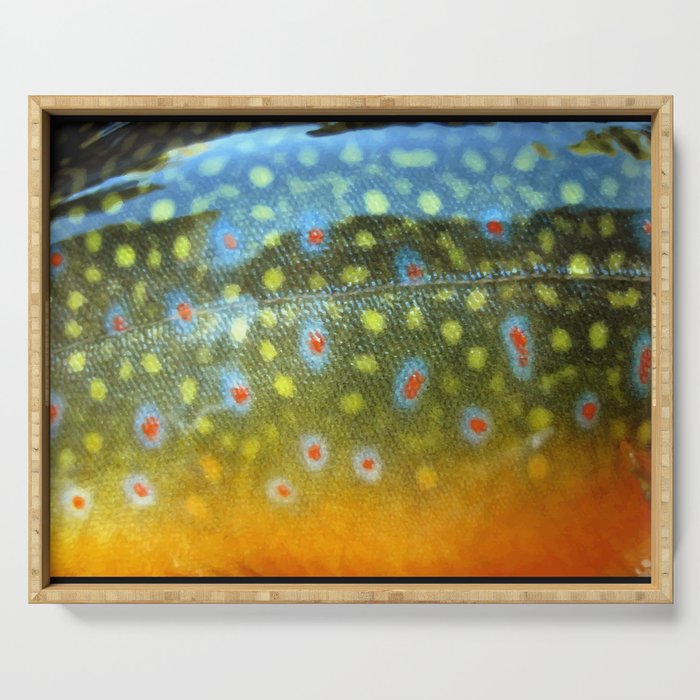 Brook Trout Skin Fly Fishing Serving Tray Gallery Image 1