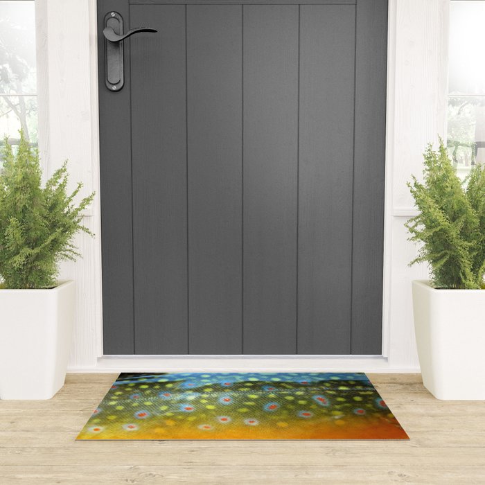 Brook Trout Skin Fly Fishing Welcome Mat Gallery Image 3