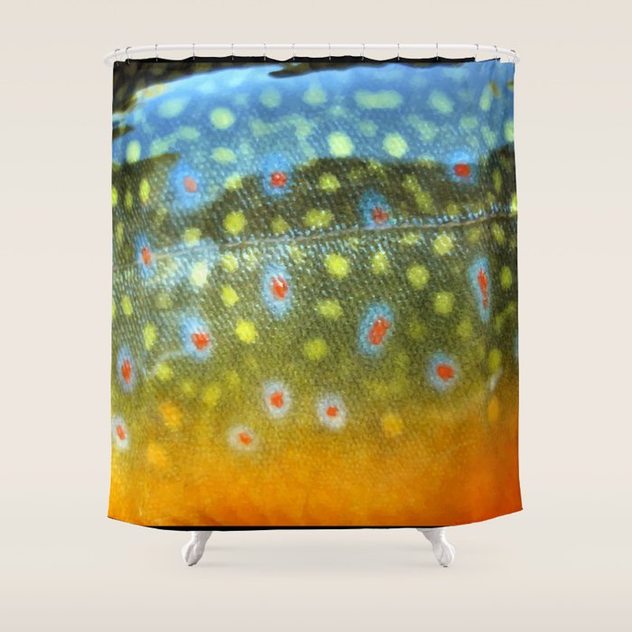 Brook Trout Skin Fly Fishing Shower Curtain Gallery Image 1