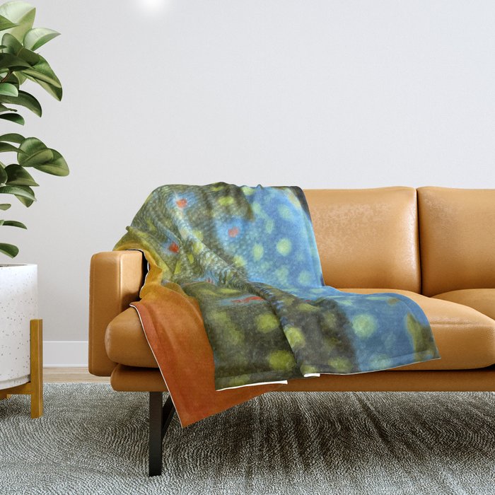 Brook Trout Skin Fly Fishing Throw Blanket Gallery Image 1