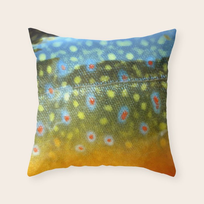 Brook Trout Skin Fly Fishing Throw Pillow Gallery Image 6