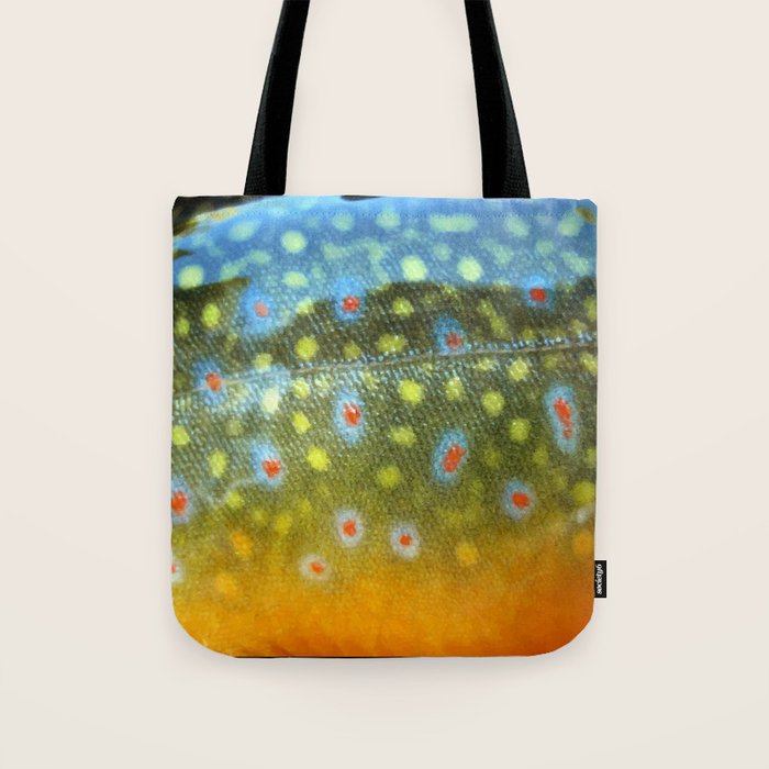 Brook Trout Skin Fly Fishing Tote Bag Gallery Image 1