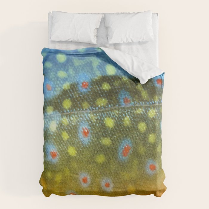 Brook Trout Skin Fly Fishing Duvet Cover Gallery Image 1