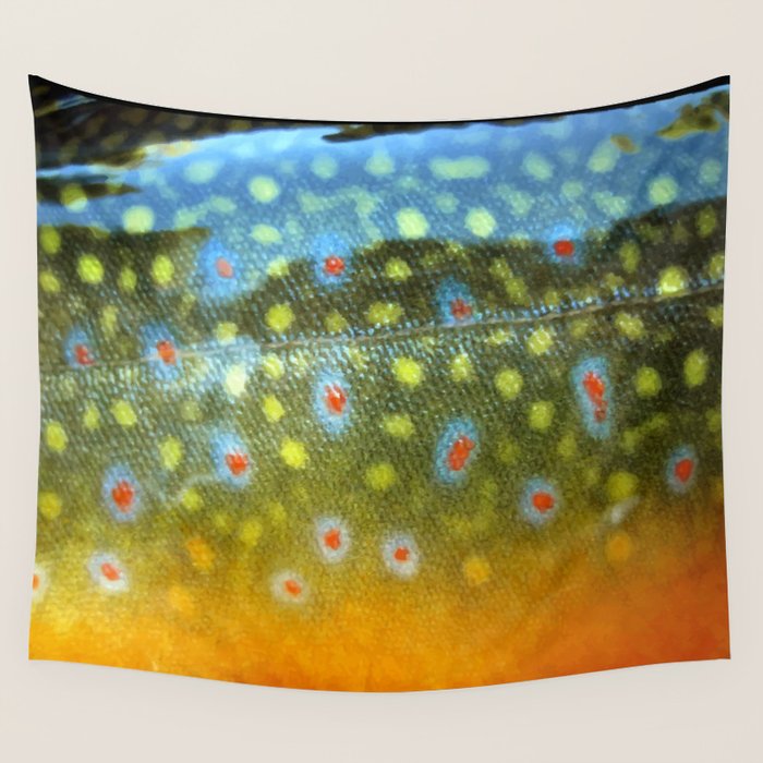 Brook Trout Skin Fly Fishing Wall Tapestry