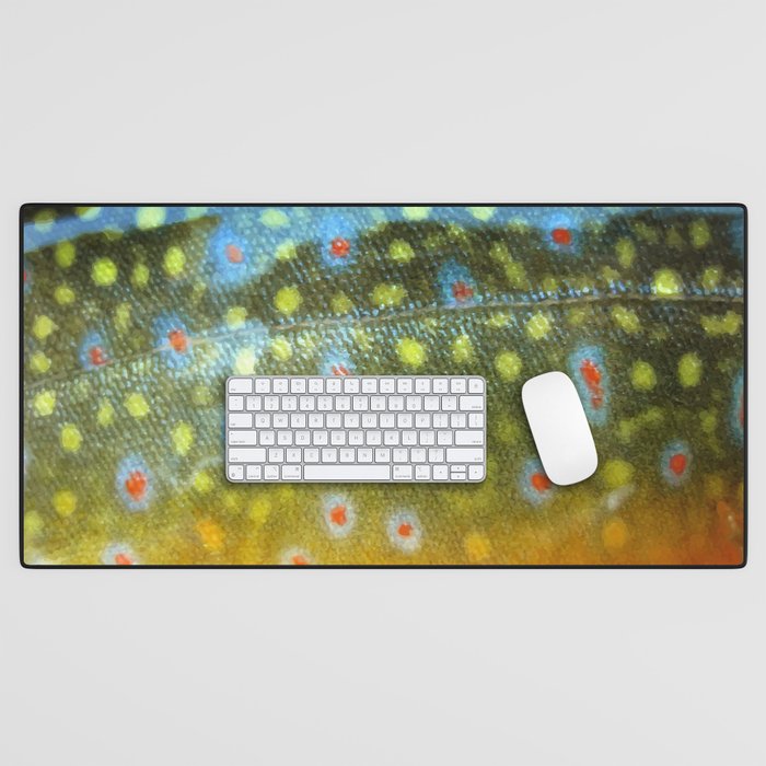Brook Trout Skin Fly Fishing Desk Mat Gallery Image 1