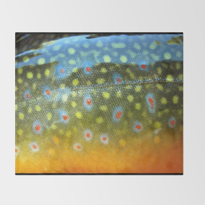 Brook Trout Skin Fly Fishing Throw Blanket Gallery Image 2