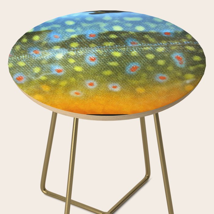 Brook Trout Skin Fly Fishing Side Table Gallery Image 2