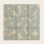 Contemporary Geometric Shapes - Soft Blue Wood Wall Art Gallery Image 1