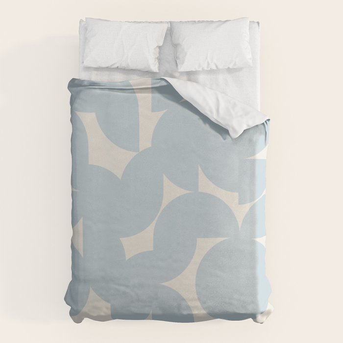 Contemporary Geometric Shapes - Soft Blue Duvet Cover Gallery Image 1