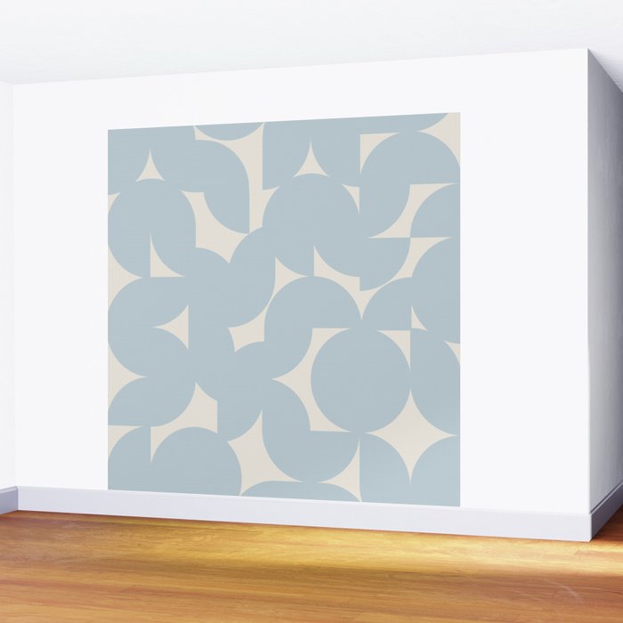 Contemporary Geometric Shapes - Soft Blue Wall Mural Gallery Image 2