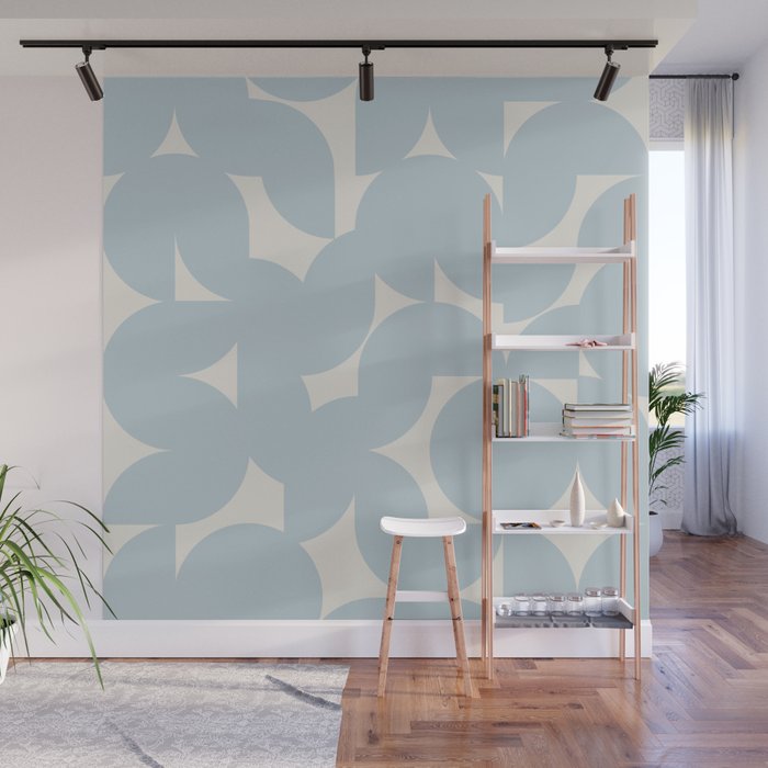 Contemporary Geometric Shapes - Soft Blue Wall Mural Gallery Image 1