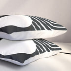 Mid Century Modern Geometric 191 in White and Black Pillow Sham Gallery Image 3