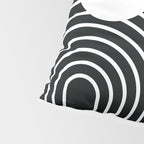 Mid Century Modern Geometric 191 in White and Black Pillow Sham Gallery Image 4