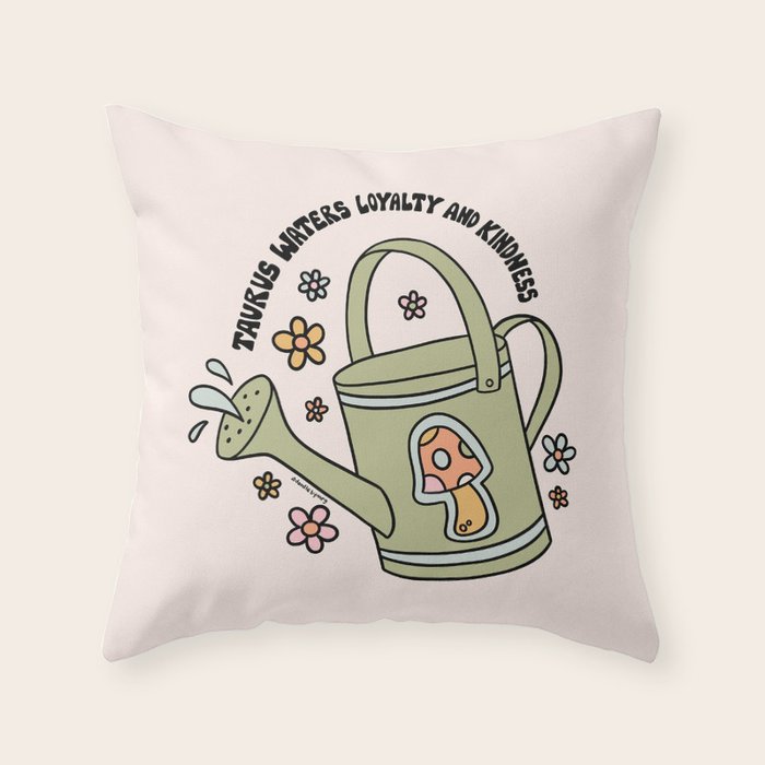 Taurus Watering Can Throw Pillow Gallery Image 6