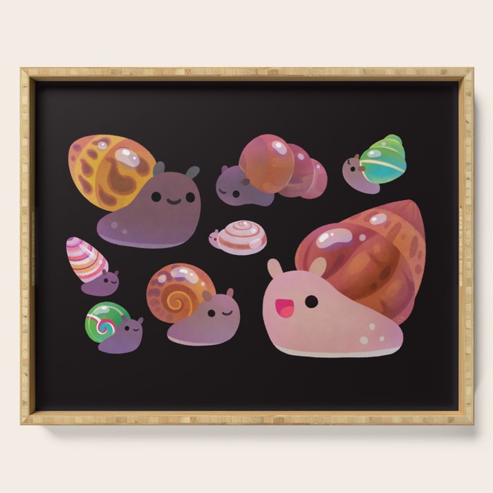 Land snail - dark Serving Tray Gallery Image 1