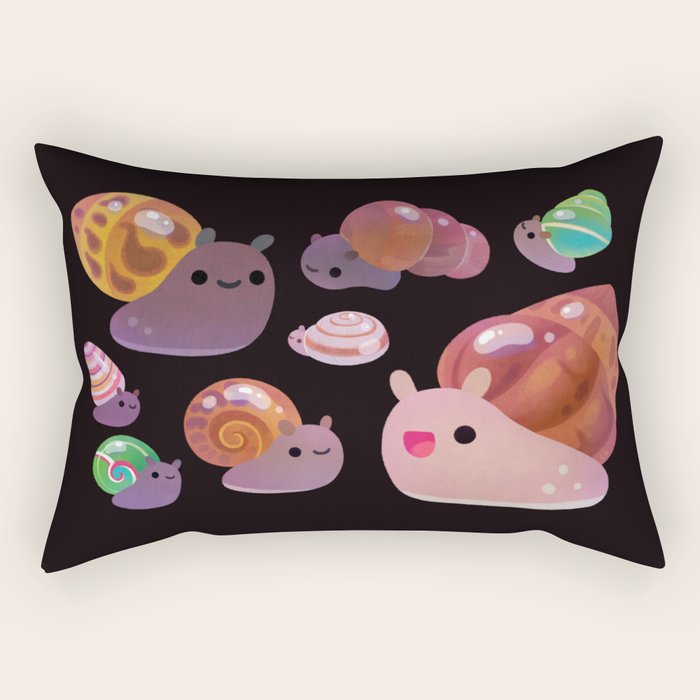 Land snail - dark Rectangular Pillow Gallery Image 1