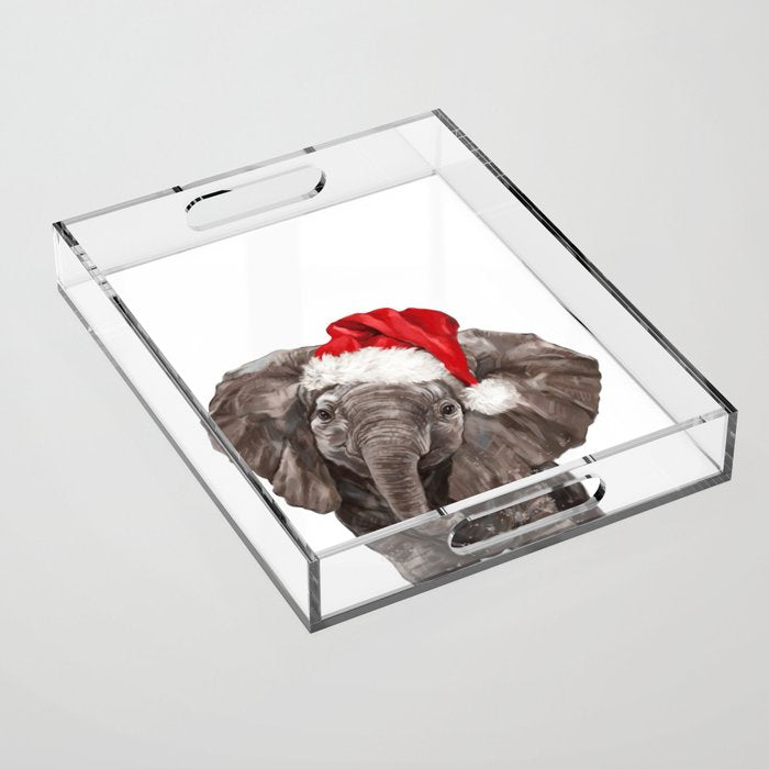 Christmas Baby Elephant Acrylic Tray Gallery Image 1