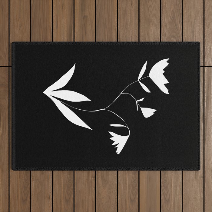 Fading Spring In Black  Outdoor Rug Gallery Image 1